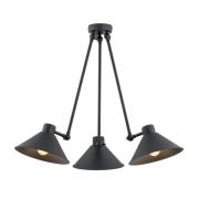 Alan hængelampe, bevægelig, sort, 3 lyskilder