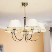 Lysekrone London krom/creme, 5 lyskilder