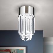 Prism LED-loftlampe, krystalglas, Ø 10 cm, krom