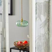EBB & FLOW Horizon glas-pendellampe grøn Ø 21 cm