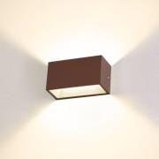 SLV Sitra LED udendørs væglampe op/ned 20cm rust