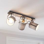 Villabate loftspot med tre tekstilskærme