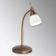 Klassiske LED bordlampe Pino, patineret messing