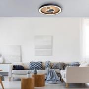 Paul Neuhaus LED-loftlampe Eliza, olieret eg, Ø 60 cm