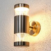 Lindby udendørs LED-væglampe Lanea, 21 cm, rustfrit stål, IP44