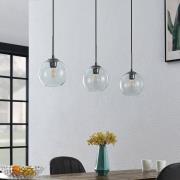 Lindby Firano hængelampe af glas, 3 lyskilder lang