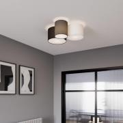 Lindby Laurenz loftlampe, 3 lyskilder, grå, brun