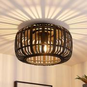 Lindby Canyana loftlampe af rattan, sort