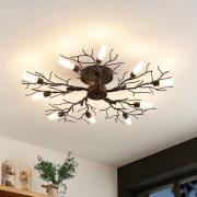 Lindby loftlampe Bigna, Ø 68 cm, 10 lyskilder, glas, metal