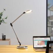 LED-skrivebordlampe Rilana med dæmper, sølv