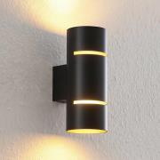 Lindby Deora Rund LED-væglampe, rund, sort kobber
