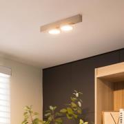 Lucande Kellino loftlampe, 2 lyskilder, nikkel