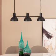 Lucande Mostrid hængelampe, sort, tre lys