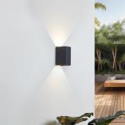 Lucande LED-væglampe Kimian, højde 17 cm, antracit, IP54