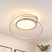 Lucande LED-loftlampe Noud, 65 cm, sølv, metal, CCT