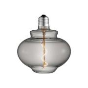 Lucande LED-klokkelampe, E27 4W, Ø 16 cm, 1800K, røgfarvet