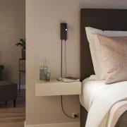 Paulmann Hulda USB LED-vægspot, dæmpbar, sort, afbryder