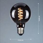 LED-pære, E27, G95, røgfarvet, 4 W, 1800 K, 60 lm