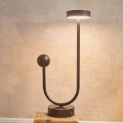 AYTM Grasil LED-bordlampe, sort, marmor, højde 56 cm