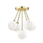 Loftlampe Ballroom Molecule, hvid, glas, 5 lyskilder