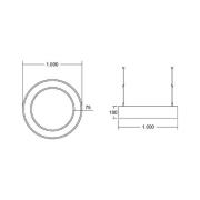 BRUMBERG Biro Circle Ring direkte tænd/sluk 100 cm sort 3000 K