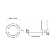 BRUMBERG Biro Circle Ring10 direkte 45cm tænd/sluk sølv 4000 K