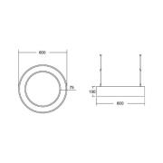 BRUMBERG Biro Circle Ring10 op/ned Ø 60 cm DALI hvid 840