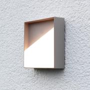 LED genopladelig udendørs væglampe Meg, sandfarvet, 15 x 15 cm