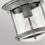Hadrian Mini udendørs loftslampe, antik nikkel/klar