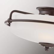 Griffin F loftslampe, Ø 42 cm, opal glasskærm, bronze