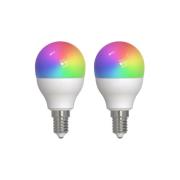 Prios Smart LED-dråbelampe E14 4,9W RGBW CCT Tuya mat 2 enheder