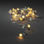 Blade og Blomster LED-lyskæde, klar/hvid