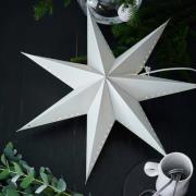 Livlig dekorativ stjerne, hængende, grå, Ø 60 cm