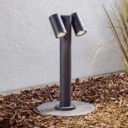 Prios Tulimar sokkellampe, 45 cm, antracit, 2 lyskilder, aluminium