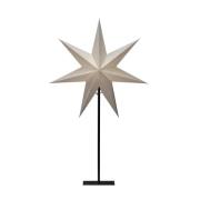 Dekolampe papirstjerne, 7-takket, hvid højde 80 cm