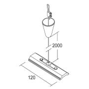 Ivela LKM rebophæng 200 cm, plade 12 cm, hvid
