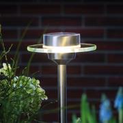 Solcellelampe i ædelstål Ufo med LED, IP44