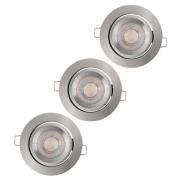 LEDVANCE Simple Dim LED-spotlight i sæt med 3, nikkel