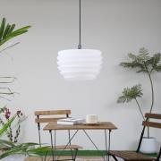 Lindby Arona udendørs hængelampe, Ø 38 cm, hvid