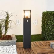 Lucande vejlampe Klemens, 65 cm, sensor, antracit, E27