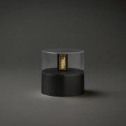 LED-dekorationslampe med flammeeffekt, sort sokkel