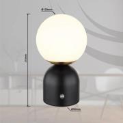 Julsy LED genopladelig bordlampe, sort, højde 21 cm, metal, CCT