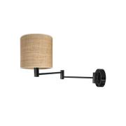 Væglampe Solo, cylinder, jute lys
