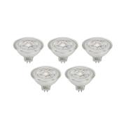 Prios LED-reflektor GU5.3 4.3W 345lm 36° klar 827 sæt med 5 stk