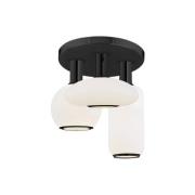 Loftlampe Milano, 3 lyskilder, hvid/sort