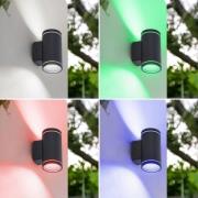 Lindby Smart udendørs LED-væglampe Valtin CCT RGB Tuya IP54