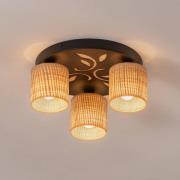 Loftlampe Adeline Rattan lampeskærme 3 lyskilder rund