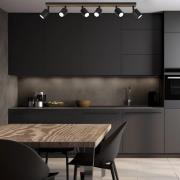 Envostar Tino loftspot med 6 lyskilder, sort/træ