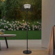 Lucande LED udendørs gulvlampe Heribio, sort, jern, 153 cm