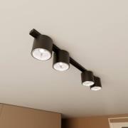 Loftlampe Nano, sort, 4 lyskilder, metal
